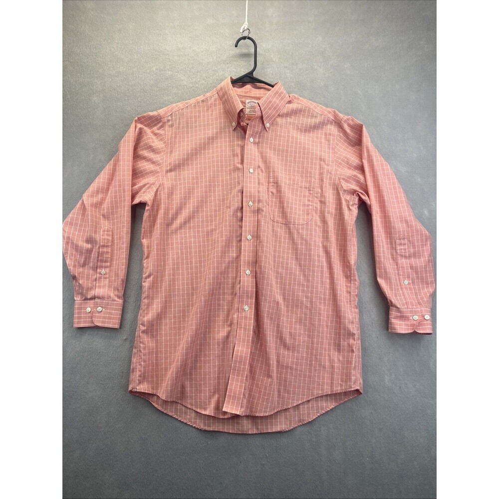 Brooks Brothers Traditional Fit Mens 16 2/3 Button Down Shirt All Cotton Salmon